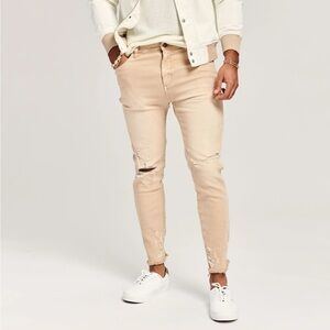SER.O.YA Diego Tapered Cropped Jeans In Sand Dune